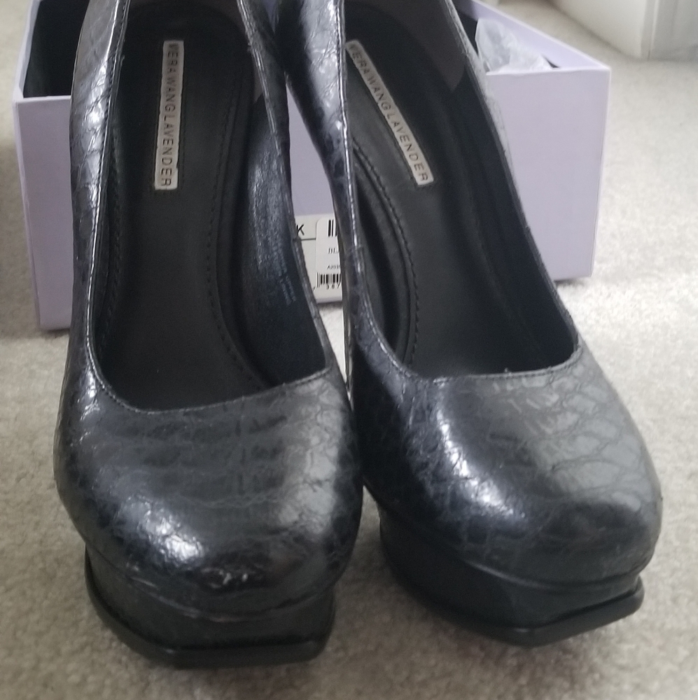 Vera Wang Black Snake Pumps